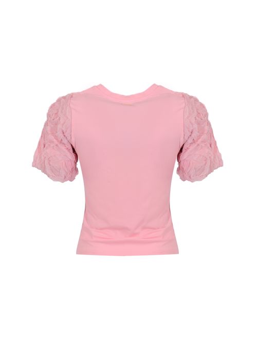 T-shirt in cotone con maniche rose Rosa NO SECRETS | 261NS277ROSA